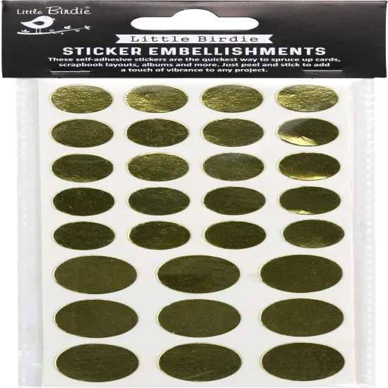 Little Birdie Sticker Sheet 29/Pkg-Golden Dots {1}