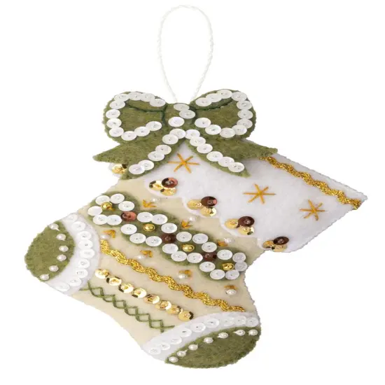 Bucilla Felt Ornaments Applique Kit Set Of 6-Holiday Glitz {6}
