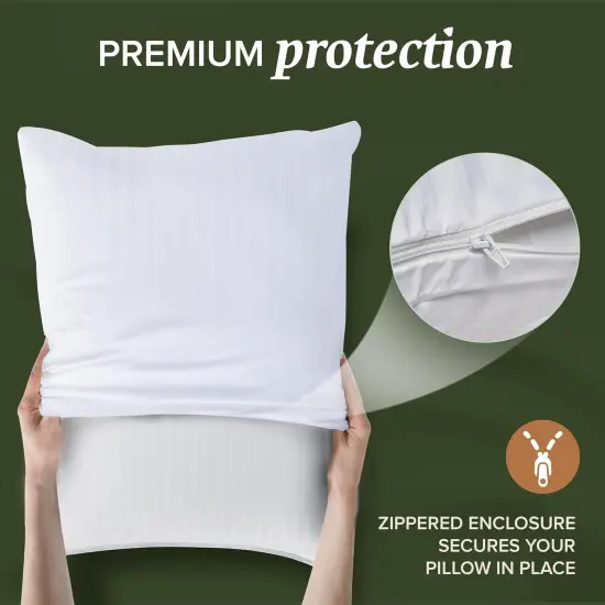 King Size Pillow Protector 2 Pack with Zipper, Soft and Breathable Cotton Pillow Protector Covers {4}