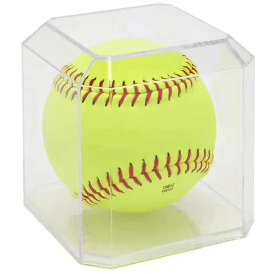 Pioneer Plastics 042C Clear Plastic Softball Display Case, 4" W x 4" D x 4.125" H {3}
