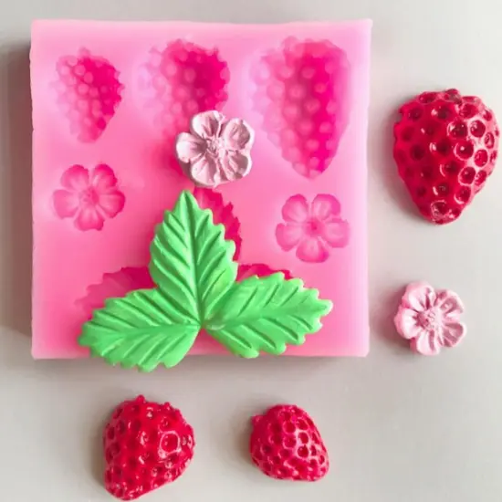 Strawberry Silicone Molds Flower Leaf {1}