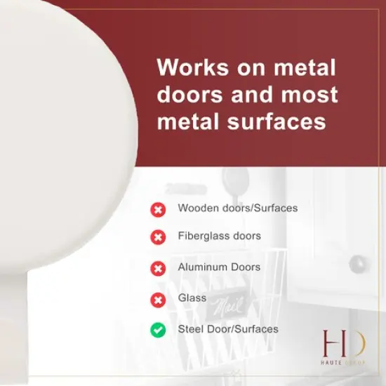 Haute Decor Attract&reg; Magnetic Hanger, 1 Pack - Strong Magnet Hook for Metal Doors and Surfaces White {3}