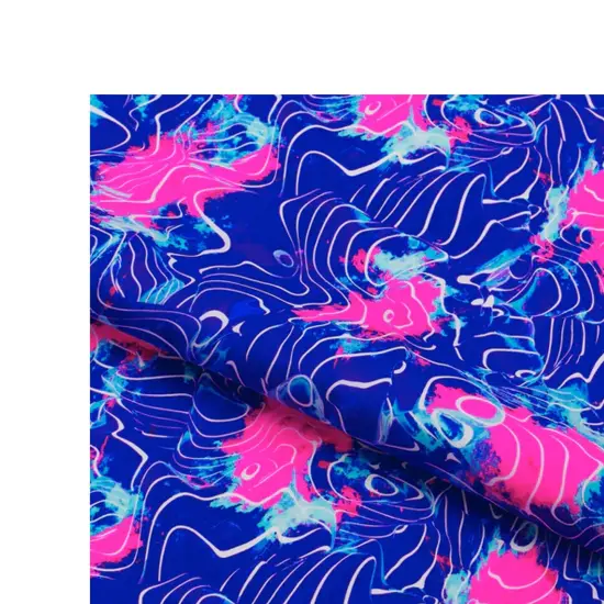 Paintball Waves Printed Spandex Fabric Multicolor {5}