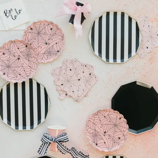 PINK SPIDER WEB LARGE NAPKINS {3}