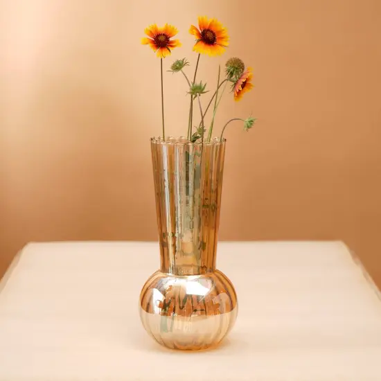 Decorative Glass Vase In Gold Color {1}