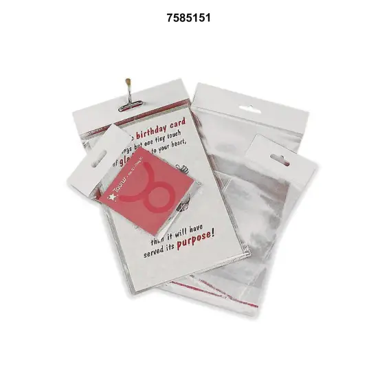 Quality Lip & Tape Cello Bags with Header 5 1/4" x 7 1/4" 1.2 mil {2}