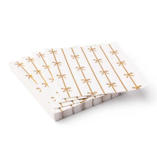 GOLD SIGNATURE BOW LARGE NAPKINS {2}