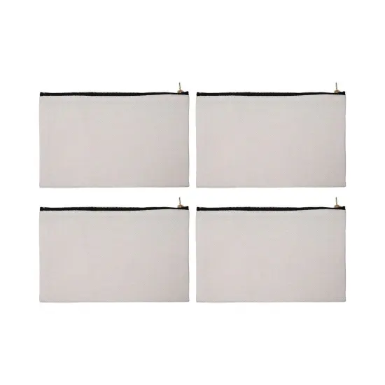 Craft Express 4 Pack Linen Sublimation Cosmetic Bags &ndash; 9"x6" with Zipper {1}