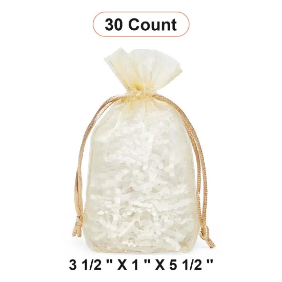 Flat Bottom Organza Bags 3 1/2 '' X 1 '' X 5 1/2 '' for Party Favor Bags Toffee {1}
