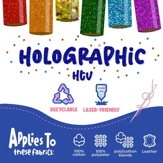 Siser® Holographic Heat Transfer Vinyl, 11.8" x 60" Navy Blue {5}