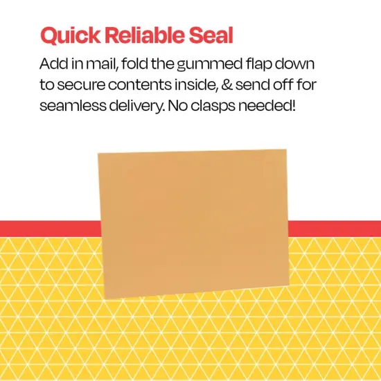 School Smart No Clasp Envelopes with Gummed Flap, 10 x 13 Inches, Kraft Brown, Pack of 250 {4}