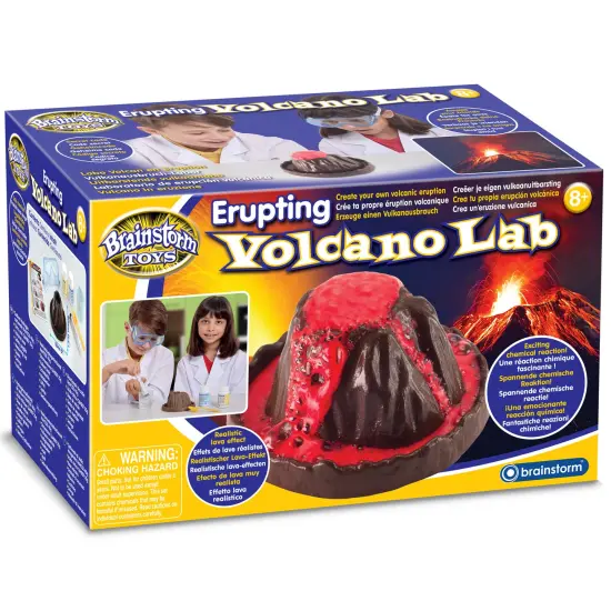 Brainstorm: Erupting Volcano Lab - Science Eruption Kit, Safe Chemical Reactions, Math-Technology-Engineering, STEM Learning, Multi-Lingual, Kids 8+ {1}