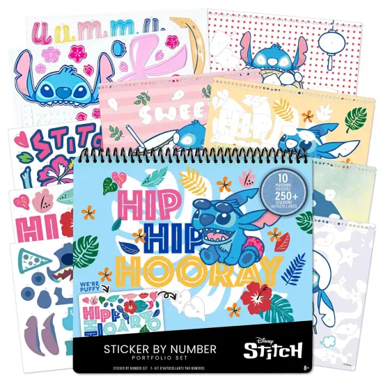 Fashion Angels: Disney Stitch - Sticker By Number Portfolio Set - 250+ Stickers, 10 Activity Posters, Themed Scenes, Puffy & Glossy Stickers, Kids 8+ {1}