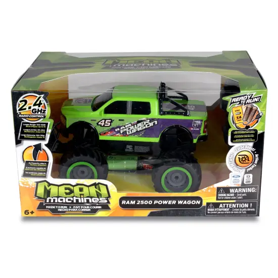 Mean Machines: RTR RC - Ram 2500 Power Wagon - Green - 2.4 Ghz High Performance, Donuts & Wheelies, Turbo Boost, Ready-To-Run Radio Controlled Vehicle {3}