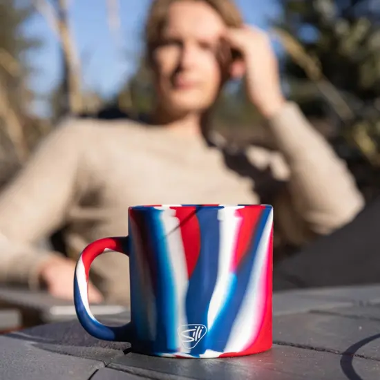 2 Pack 16oz Silicone Coffee Mug, The Patriot (Red, White, Blue) {6}