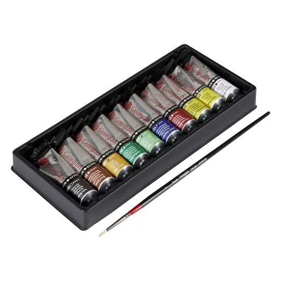 Daler-Rowney Georgian Oil Paint Studio Set 10/Pkg-With Free Brush {5}