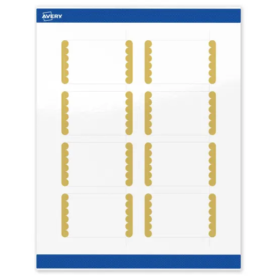 Avery Printable Rectangle Labels, Gold Edge Dots, 2" x 3", Glossy White Rectangle Labels, Permanent, Laser/Inkjet, 80ct, Great for Product Labels {1}