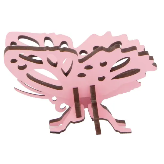 Little & Wood: Woodlet: Small - Butterfly - Pink, 3D Wooden Kit-Set, Insect Puzzle, Easy Assembly Critter, Pop Build Fun, Sustainably Sourced, Ages 6+ {3}