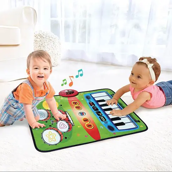 Nothing But Fun Toys: Playtime Music Mat - 4 Instrument Modes, Hand & Button Play, Fun Sounds-Tones-Melodies, Drum & Keyboard, Baby & Toddlers 12 Mo+ {5}