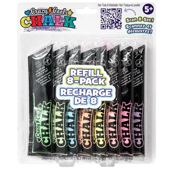Alex: Crazy Cool Chalk - Refill 8 Pack - 8 Different Color Chalk Pks, Works With Crazy Cool Chalk Line, Outdoor Sidewalk & Driveway Art, Kids Age 5+ {1}