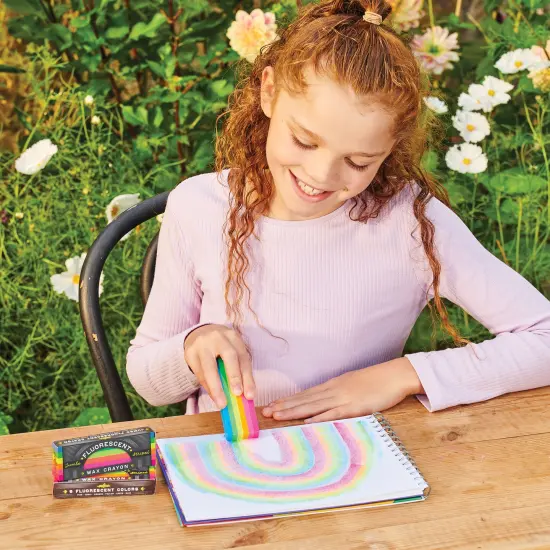 eeBoo: Jumbo Wax Crayon: Rainbow Fluorescent &ndash; 6 Vibrant Colors in One Chunky Crayon, 4" x 1.5" x 0.625" Block, Art & Coloring Supplies, Kids Ages 3+ {5}