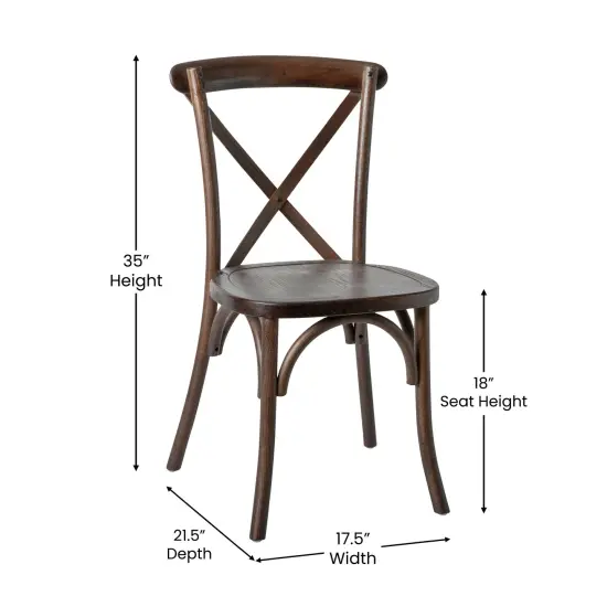 Merrick Lane Davisburg Stackable Wooden Cross Back Bistro Dining Chair Mahogany {5}