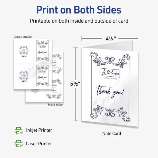 Avery Glossy White Note Cards, 4-1/4" x 5-1/2" Rectangle {6}