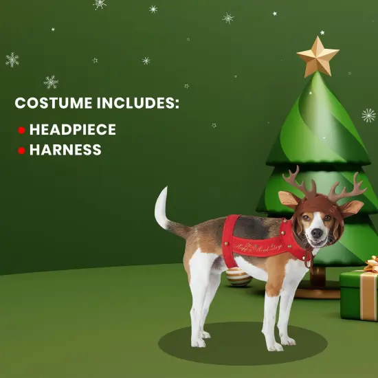 Reindeer Dog Pet Christmas Holiday Costume {5}