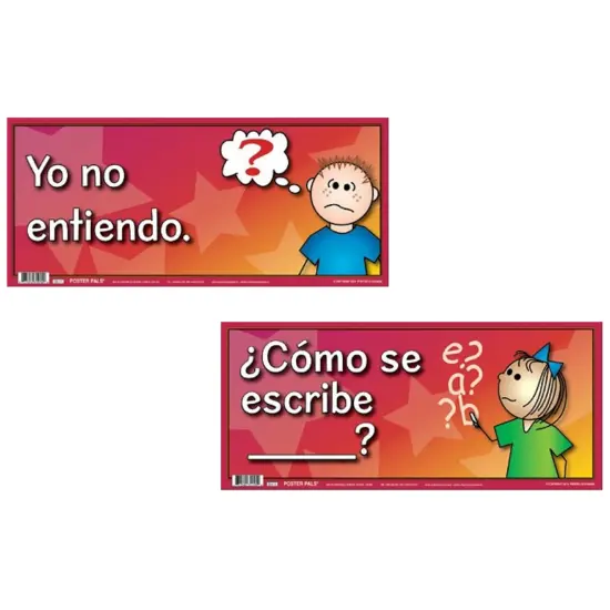 Poster Pals Spanish Educational & Language Teaching Anchor phrase Posters, colorful charts, Classroom Decoration and instruction, 12 Poster Set {5}