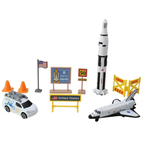 Space Adventure: Space Shuttle Playset - 10pc - Realistic Shuttle, Rocket, Satellite Van & Accessories, Galaxy Exploration, NASA Toy, Kids Ages 3+ {4}