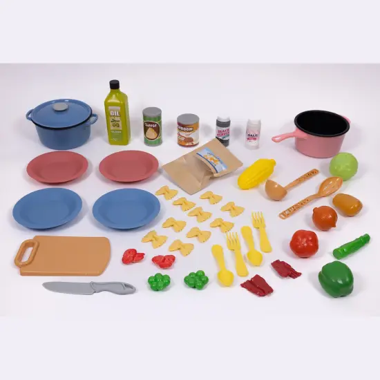 NurtureNature: Imaginative Minds - Farfalle Cooking Set - 44pc Toy Food, Kitchen Pot, Utensils, Pasta, Seasonings, Pretend Play, Eco-Friendly, Kids 3+ {5}