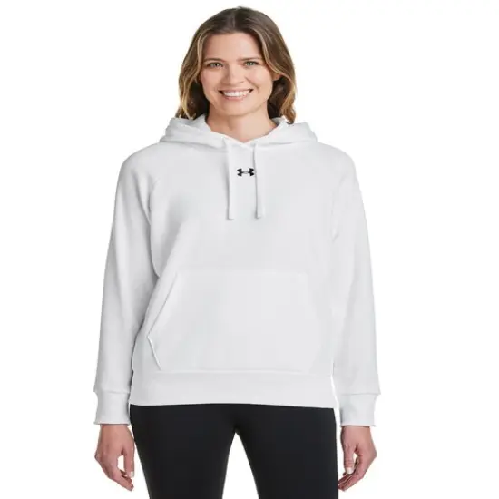 Under Armour&reg; Ladies' Rival Fleece Hooded Sweatshirt Red/ white {6}