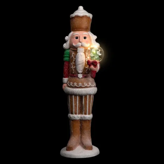Northlight LED Lighted Christmas Gingerbread Nutcracker - 27" - Brown and White {4}