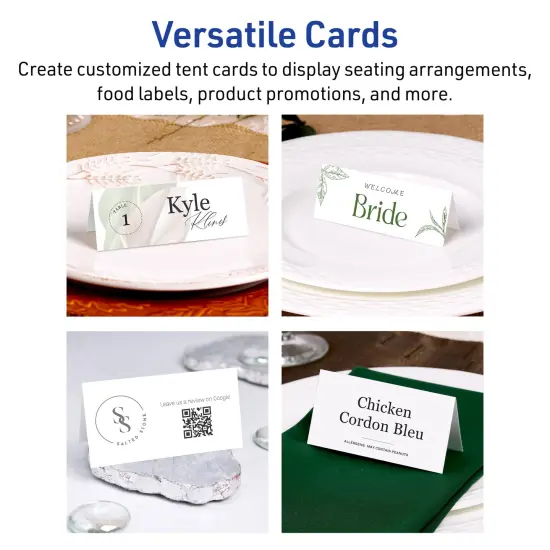 Avery Matte White Tent Cards, 2-1/6" x 4" Rectangle {3}