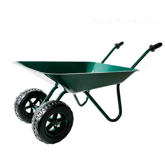 Trimate Metal Wheelbarrow - Hunter Green - Outdoor-Indoor Play Toy, 11x28x15", Dual Wheel, Durable Functional Fun, Garden-Sandbox-Snow, Kids Age 3+ {1}
