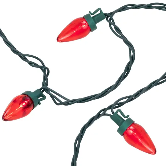 Northlight LED C7 Christmas Lights - Red - 16' Green Wire - 25ct {5}
