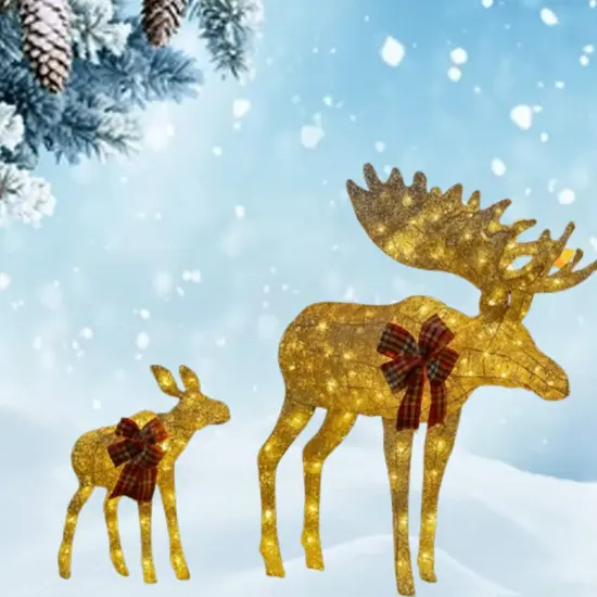 42 and 22 Inches DIY Cotton Thread Reindeer Pair for Holiday Crafts {3}