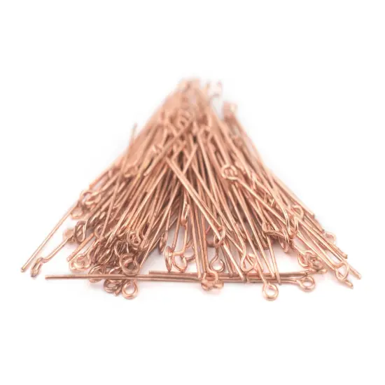 The Bead Chest Copper 21 Gauge 1.5 Inch Eye Pins (Approx 100 pieces) {1}