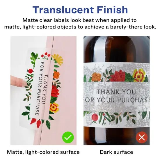 Avery Matte Clear Labels,5" x 3-1/2" Rectangle {2}