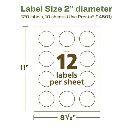 Avery Recycled Matte White Labels,2" diameter Round {5}