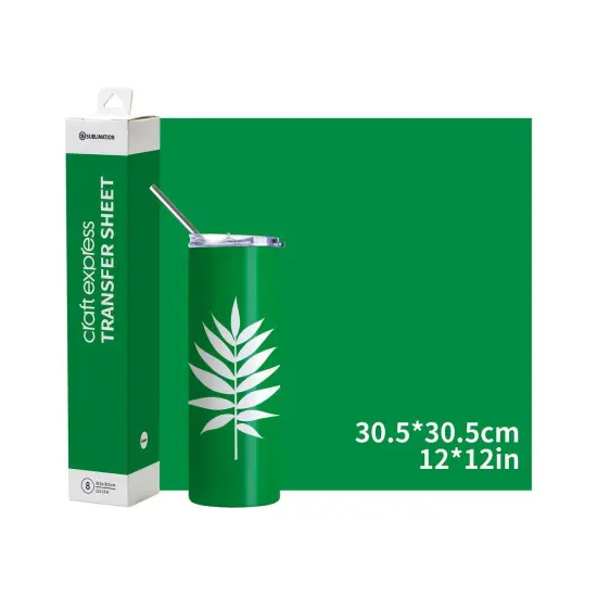 Craft Express 8 Pack 12" x 12" Solid Color Assorted Sublimation Transfer Sheets Green Transfer {1}