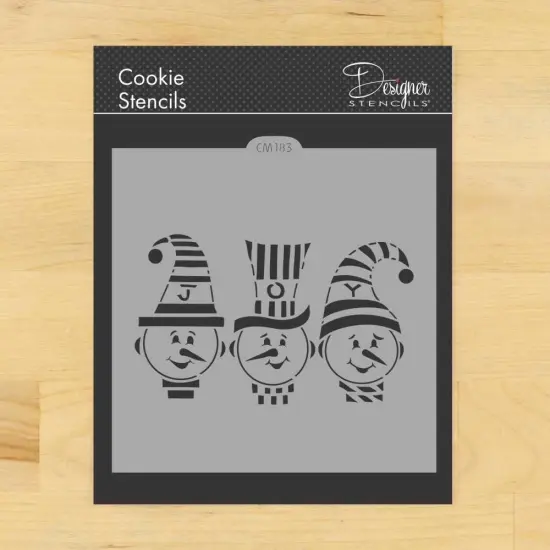 Joy Snowmen Cookie & Craft Stencil | CM183 by Designer Stencils | Cookie Decorating Tools | {1}