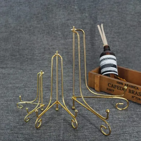 6 Pack Iron Display Stand,Gold Iron Easel Plate Holder Stand for Displaying Pictures, Plates, Books and Arts (4, 6, 8 inch) {5}