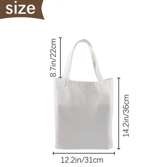 OKBA 10 pcs Sublimation Tote Bags,polyester tote bags for sublimation, DIY customization blank canvas tote bags 12.2 * 14.2 in (creamy white) {5}
