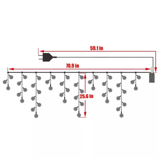 Festival Holiday Hanging Tree Lights Indoor Outdoor String Lights 48 Bulbs 1.5M {2}