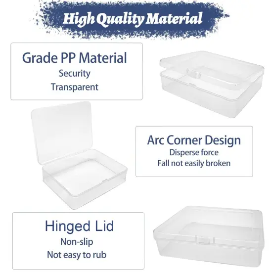 12 Pcs Mini Plastic Storage Containers Box with Lid, 5x4x1.3 Inches Clear Rectangle Box for Collecting Small Items, Beads, Game Pieces, Business Cards, Crafts Accessories {5}