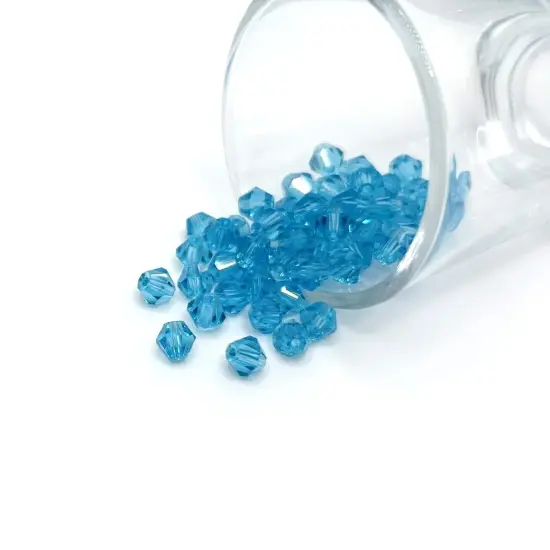 1 or 4 Strands 6x6mm Light Blue Bicone Beads, Imitation Crystal, Grade AA {1}