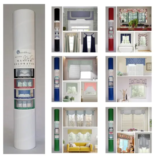 Multi-Style Deluxe No-Sew Master Decorator Valance Kit for Custom Home Decor {1}