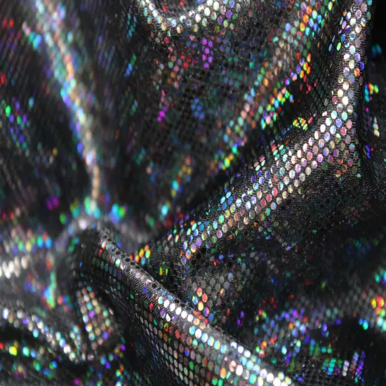 1 Yard Shattered Glass Spandex Fabric for Costumes Dancewear Leggings Activewear Projects (58"/60" )Inches Wide Black {1}