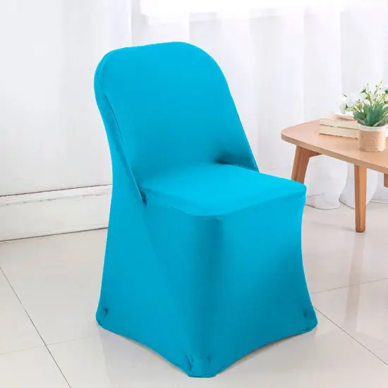1 Piece Turquoise Damask Jacquard Folding Chair Cover for Upscale Events {2}